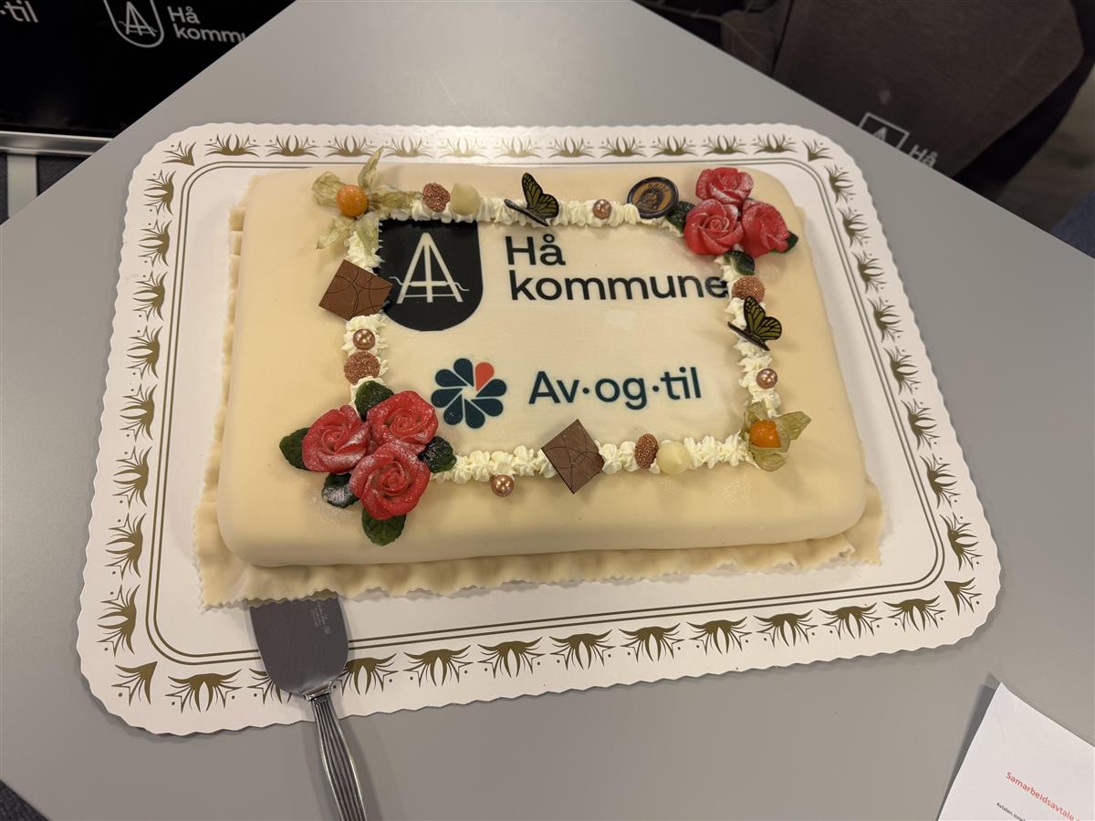 Kake med tekst. Foto - Klikk for stort bilete